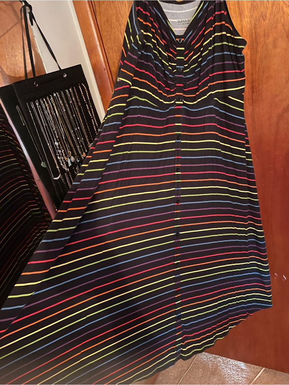Black Rainbow-Striped dress